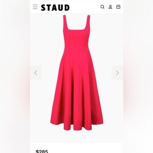 STAUD NWT wells dress, size 4, pink